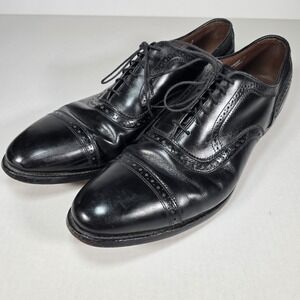 Allen Edmonds Strand Oxfords Men Size 14 AAA Leather Black Cap Toe Dress Shoes